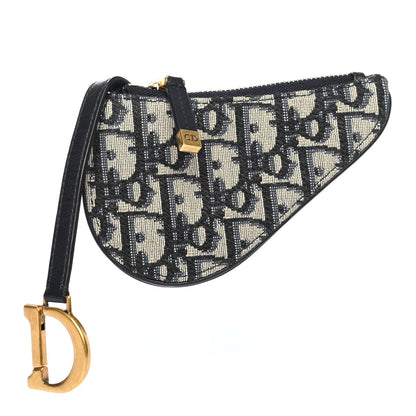 Christian Dior Oblique Saddle Coin Purse Blue 1 of 4