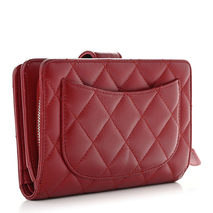 Chanel Lambskin Quilted Zipped Pocket Wallet Red 3 of 8