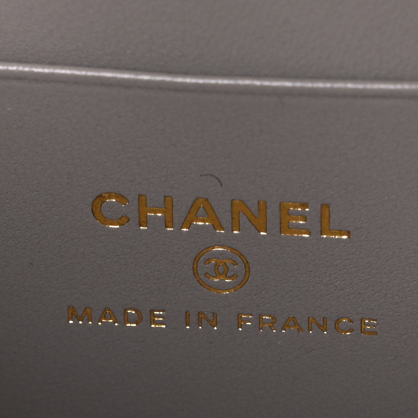 Lambskin Quilted Small Top Handle Vanity Case With Chain Dark Grey