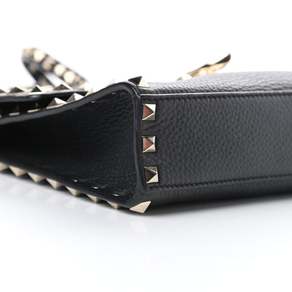 Valentino Garavani Pebbled Calfskin Medium Rockstud Flip Lock Crossbody Bag Black 8 of 10