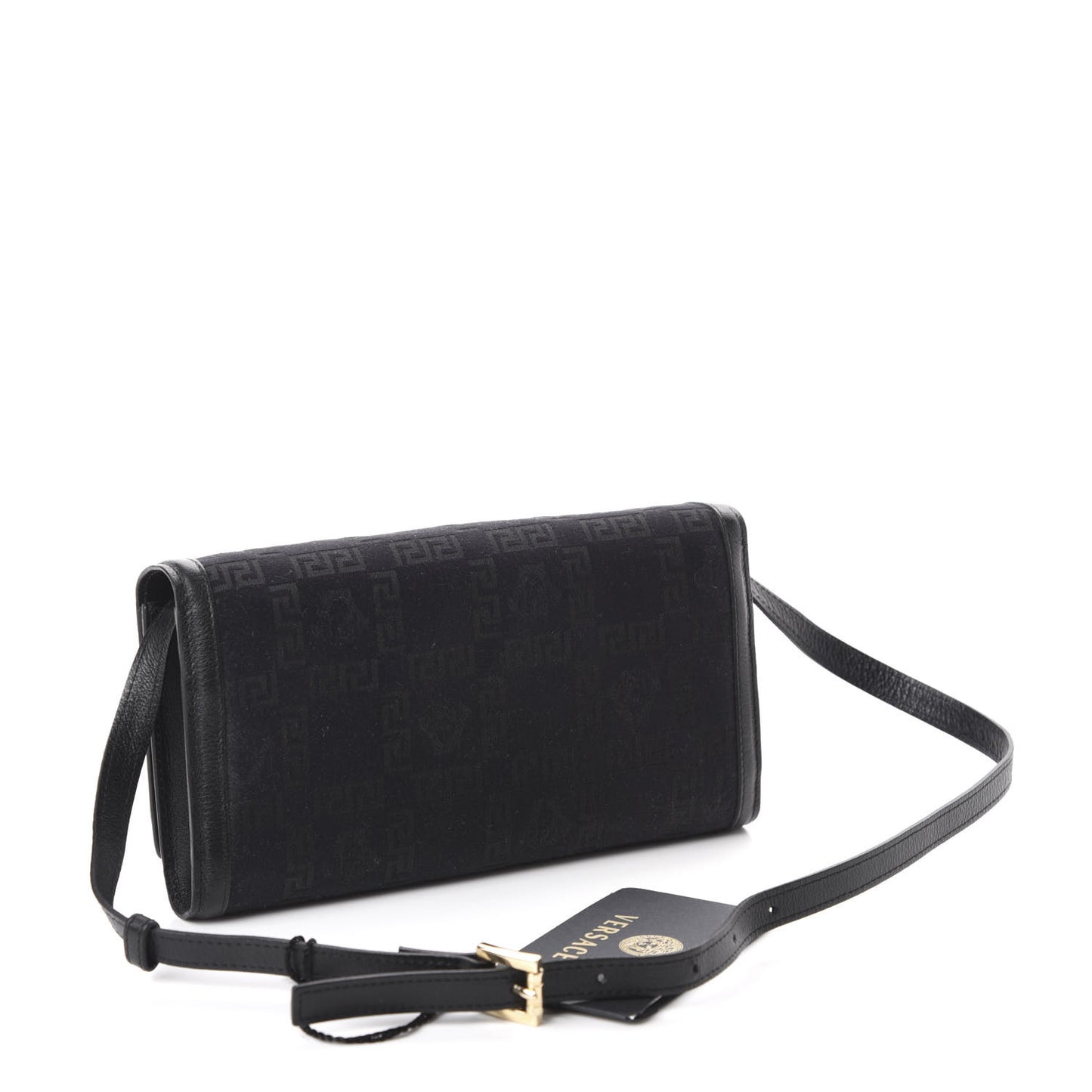 Jacquard Medusa Crossbody Wallet Black