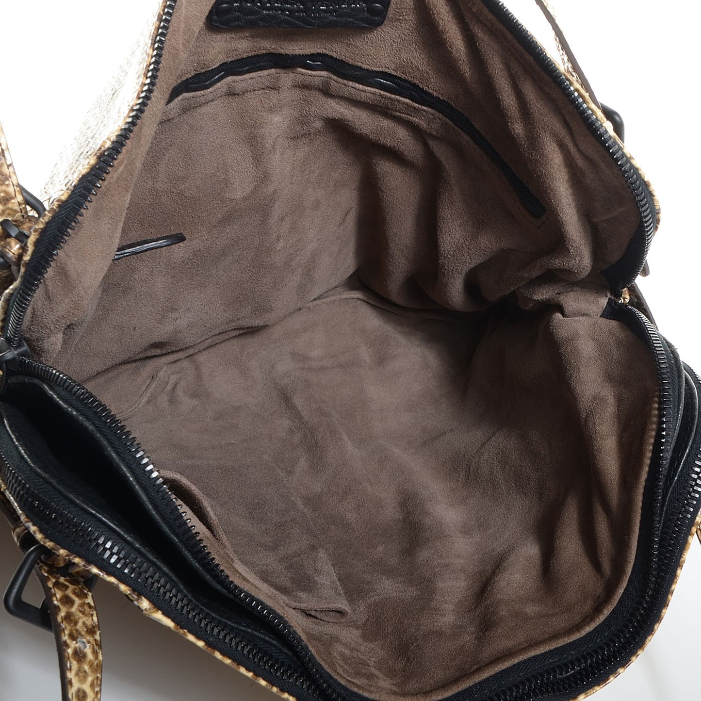 Snakeskin Top Handle Bag Naturale