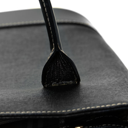 Burberry Saffiano Top Handle Bag Black 11 of 13