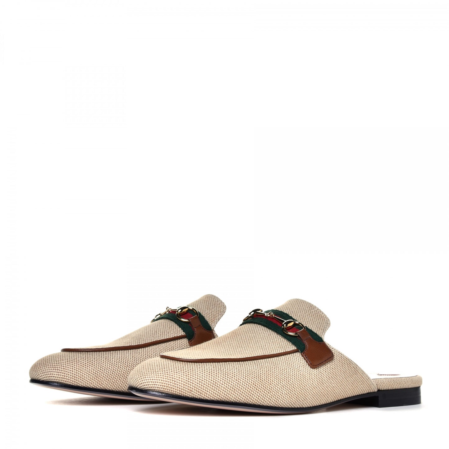 Canvas Vintage Charlotte Web Princetown Slippers 41 Sand Cuir