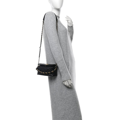 Chanel Crumpled Lambskin Quilted Small CC Links Shoulder Bag Black 2 of 13