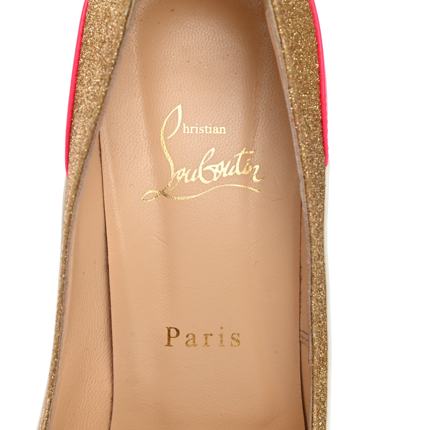 Christian Louboutin Glitter Patent Fluo Tucsick 100 Pumps 39 White Gold 7 of 7