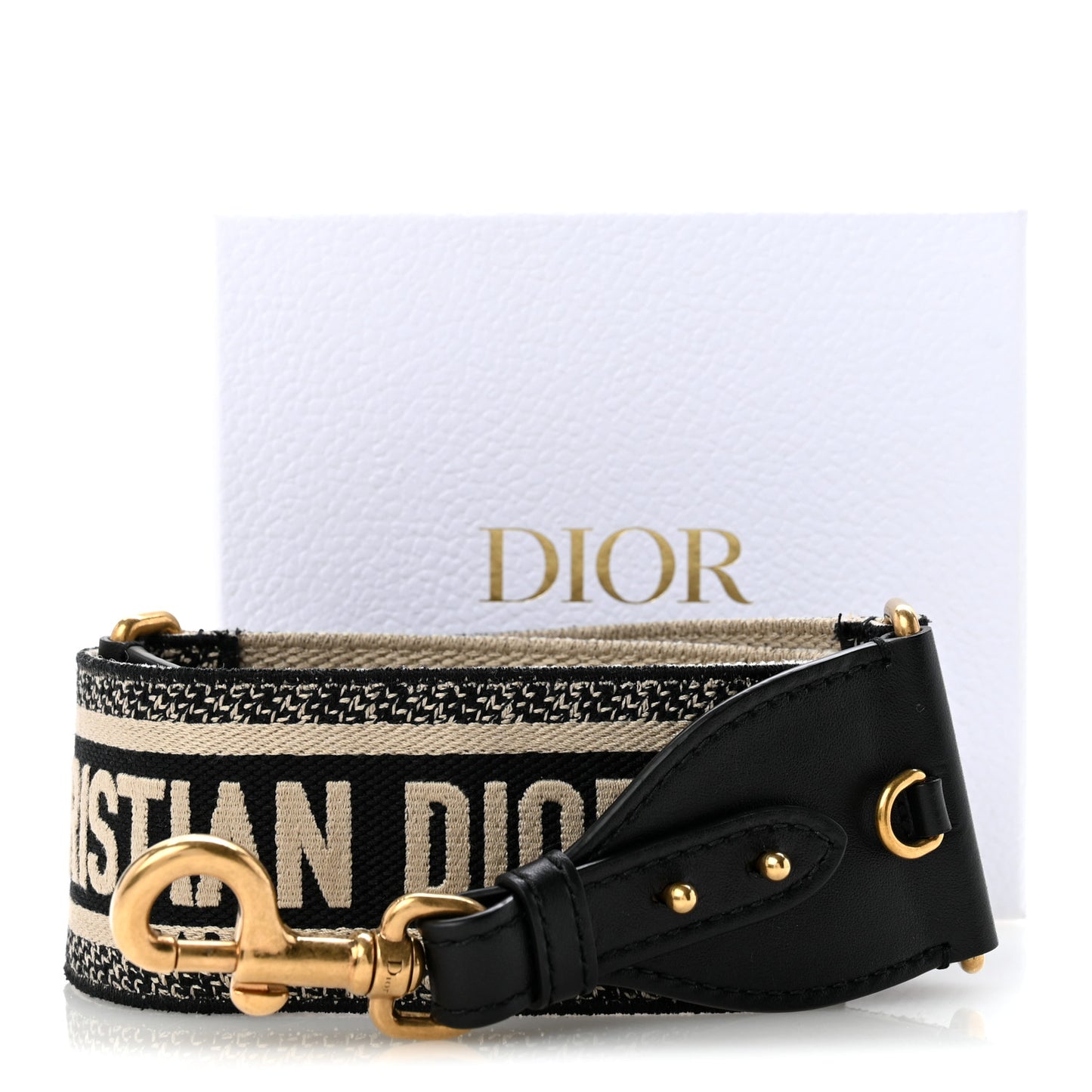 Canvas Embroidered Shoulder Strap Black