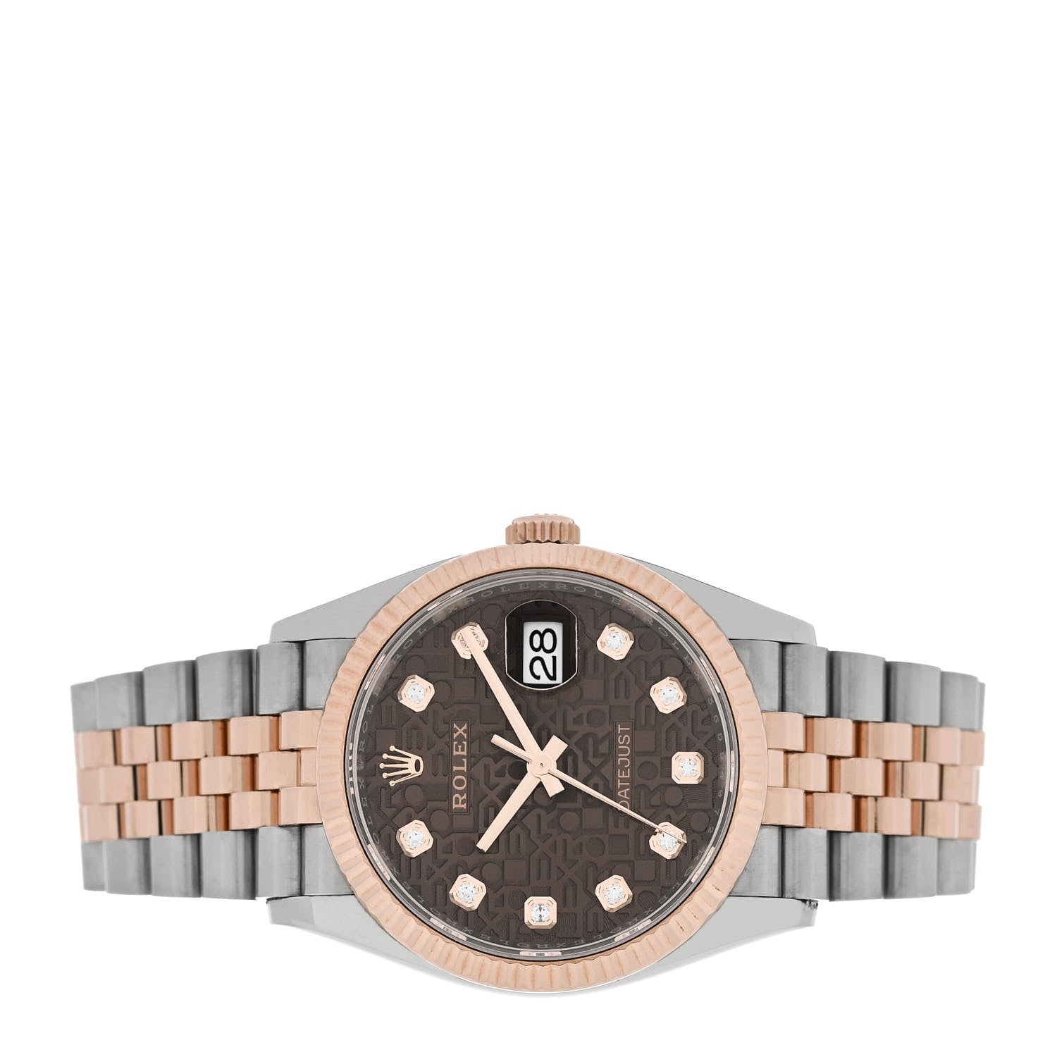 Rolex Stainless Steel 18K Everose Gold Diamond 36mm Oyster Perpetual Datejust Watch Chocolate Jubilee 126231 2 of 5