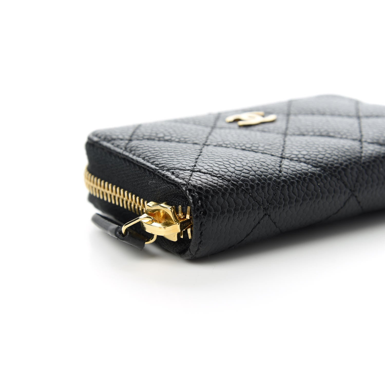 Chanel Caviar Quilted Zip Coin Purse Black 6 of 10