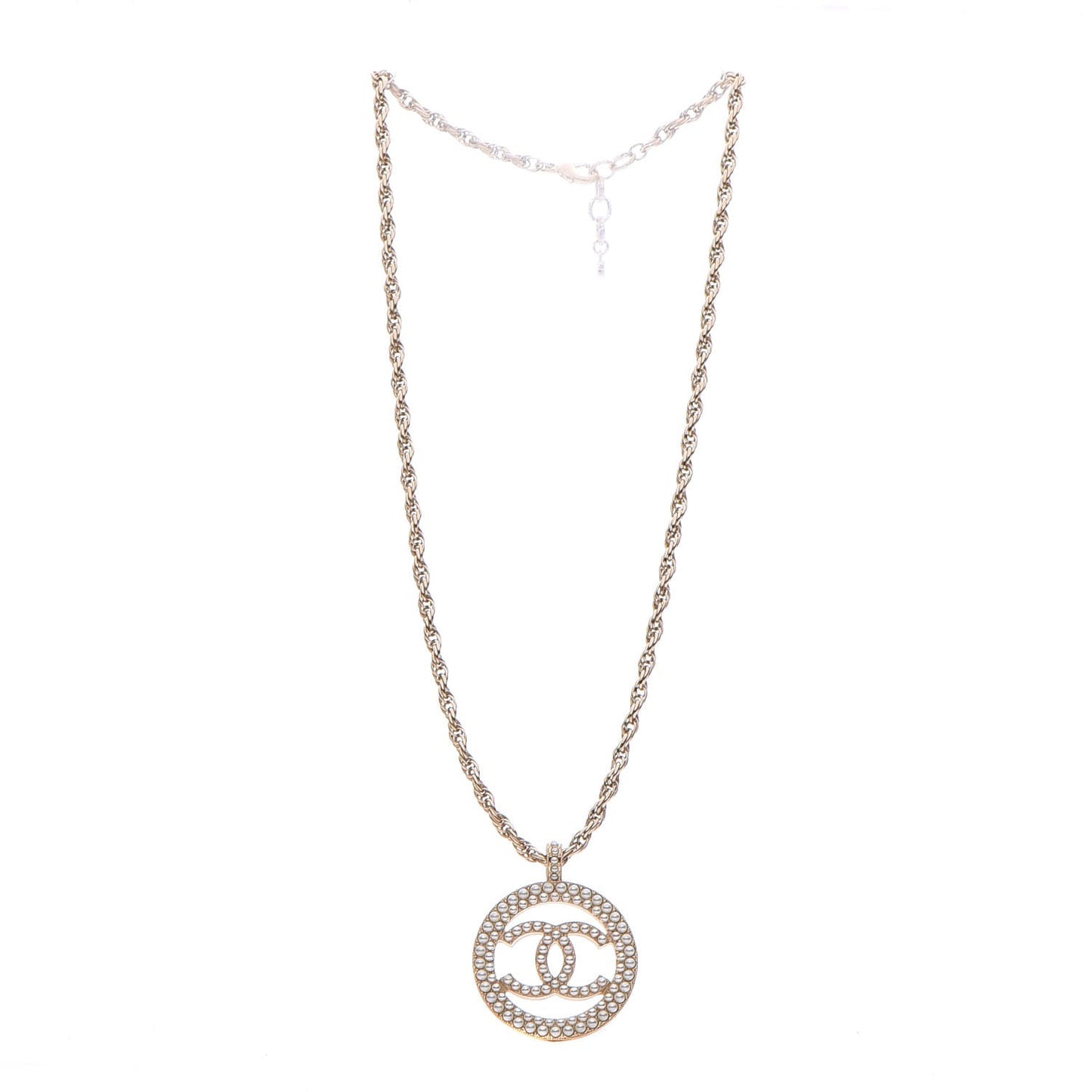Pearl CC Chain Necklace Gold