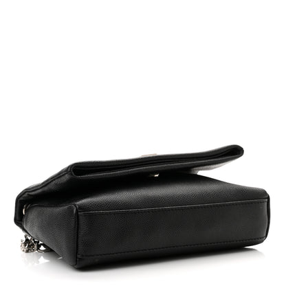 Saint Laurent Grain De Poudre Monogram Toy West Hollywood Fold-Over Bag Black 4 of 10