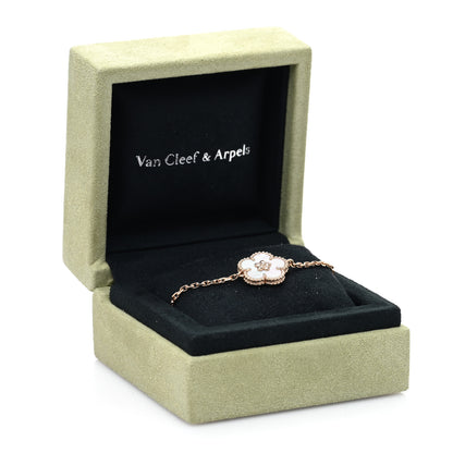 Van Cleef & Arpels 18K Rose Gold Mother Of Pearl Lucky Spring Plum Blossom Bracelet 4 of 4