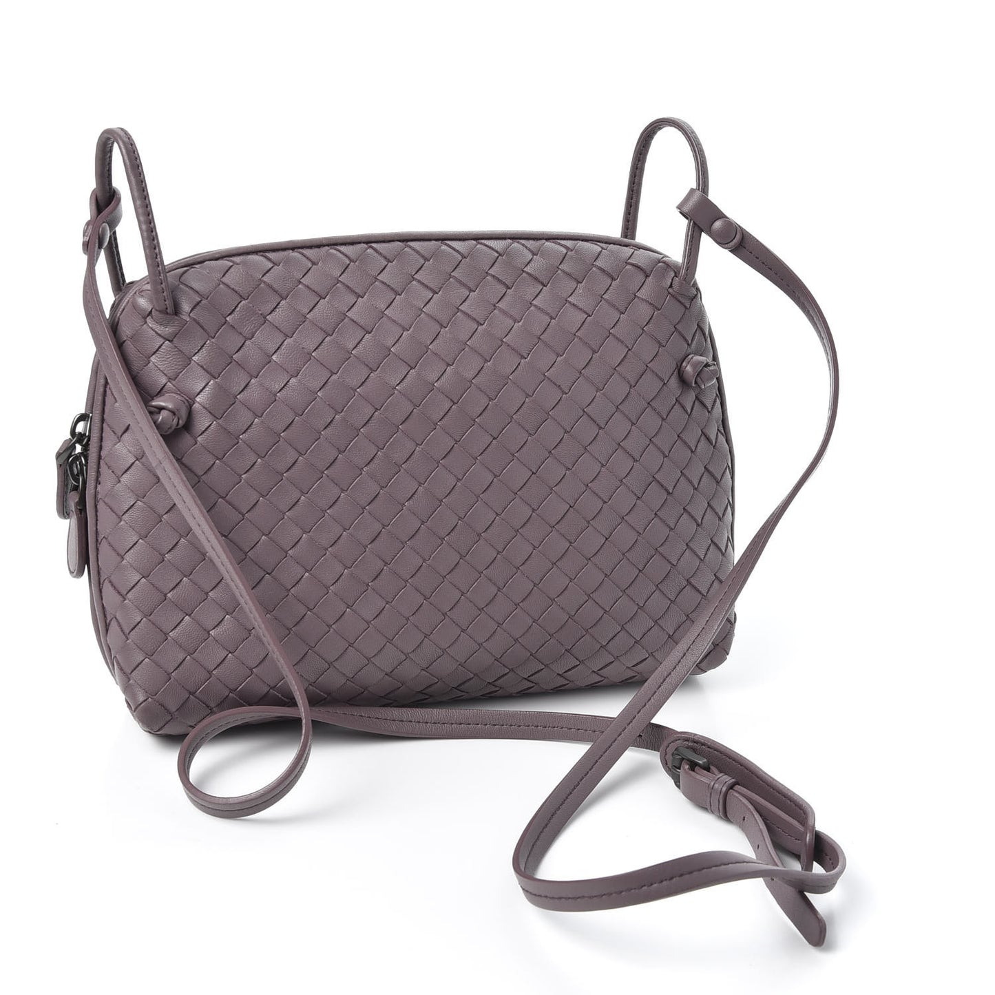 Nappa Intrecciato Nodini Crossbody Messenger Violet