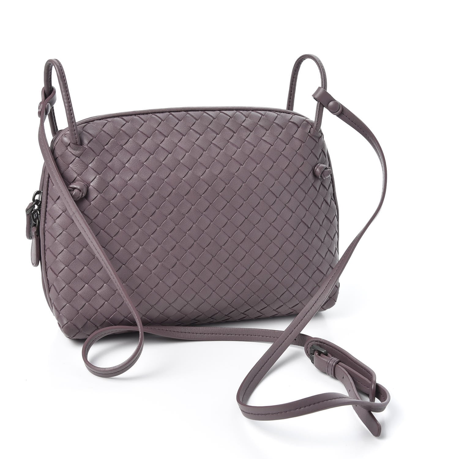 Bottega Veneta Nappa Intrecciato Nodini Crossbody Messenger Violet 2 of 8