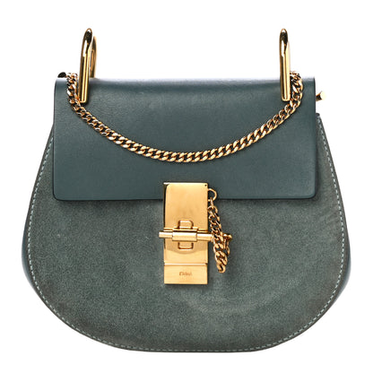 Chloe Suede Smooth Calfskin Mini Drew Shoulder Bag Cloudy Blue 1 of 14