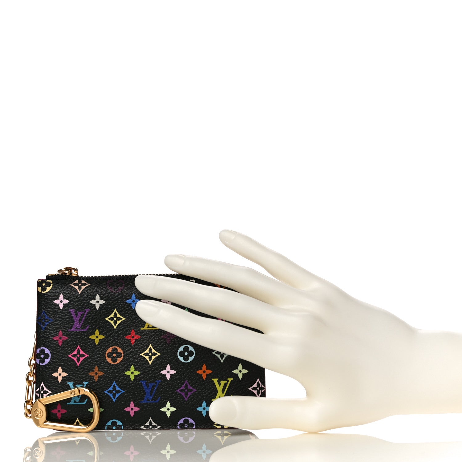 Louis Vuitton Monogram Multicolor Key Pouch Black Grenade 2 of 10