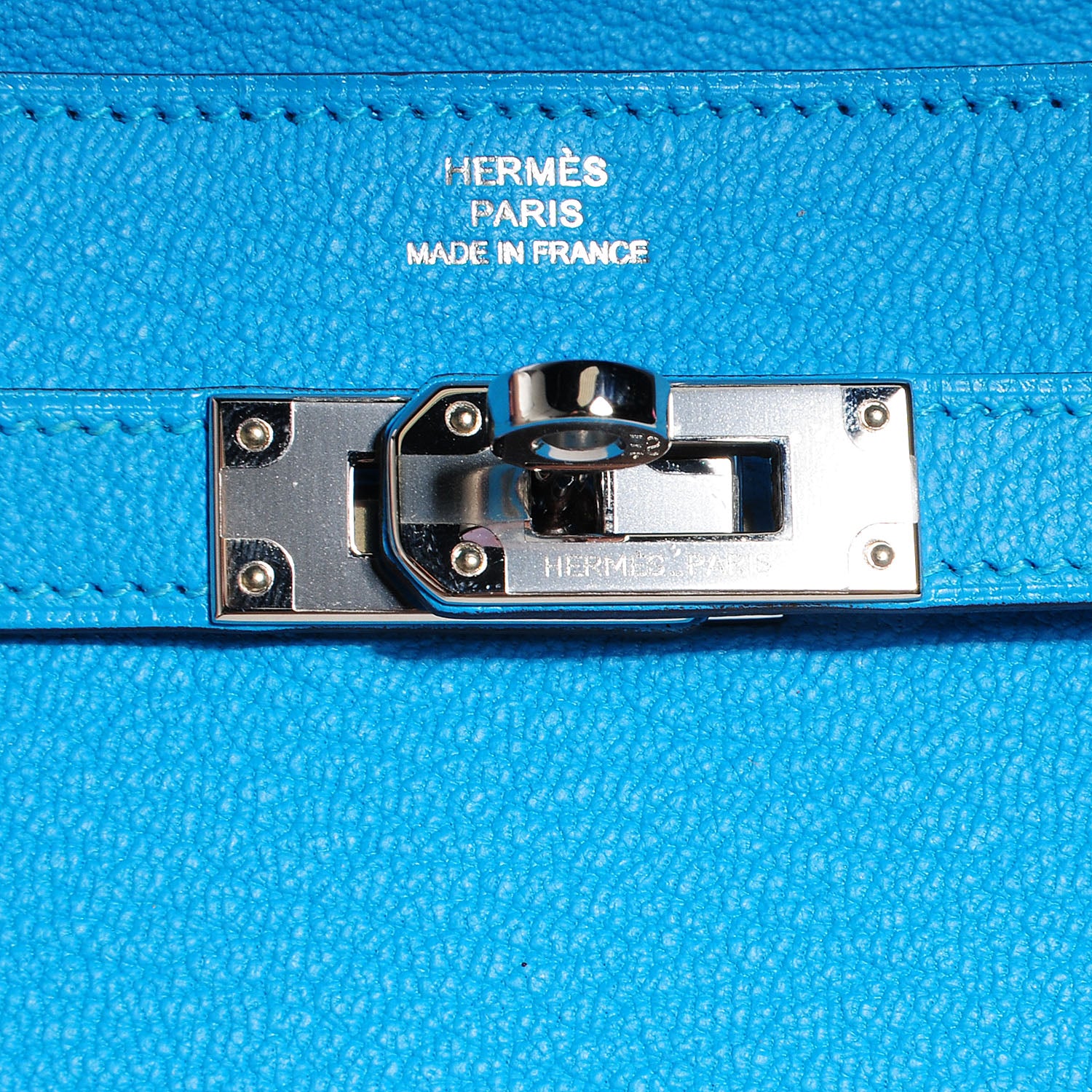 Hermes Chèvre Mysore Kelly Longue Wallet Bleu Azteque 13 of 15