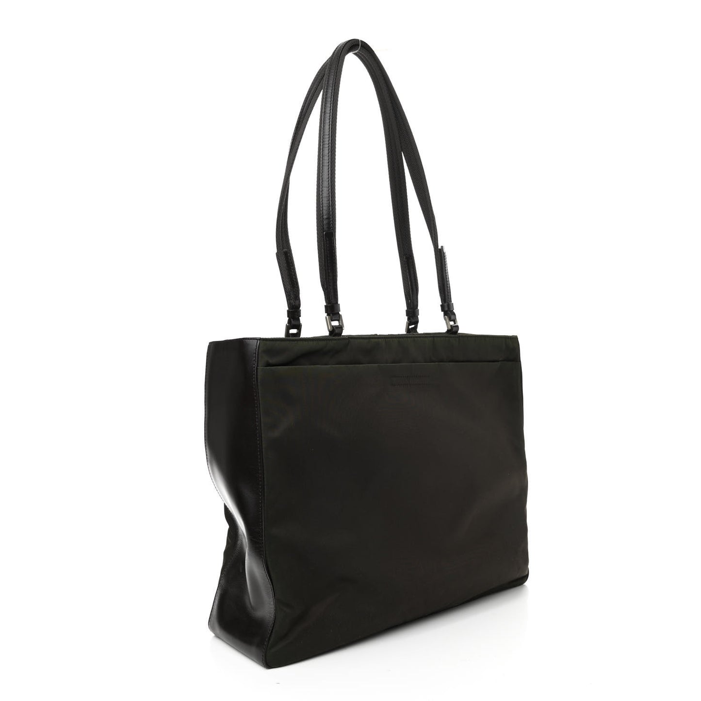 Tessuto Nylon Soft Calfskin Shopping Tote Ebano