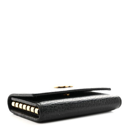 Gucci Pebbled Calfskin GG Marmont 6 Key Holder Black 4 of 8