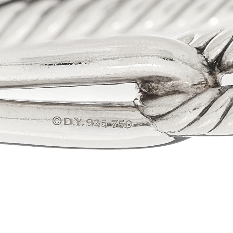 Sterling Silver 18K Yellow Gold Diamond Single Loop Labyrinth Bracelet