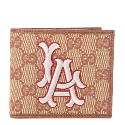 Gucci X MLB Monogram LA Dodgers Bi-Fold Wallet Beige Ruggine Ivory 1 of 7