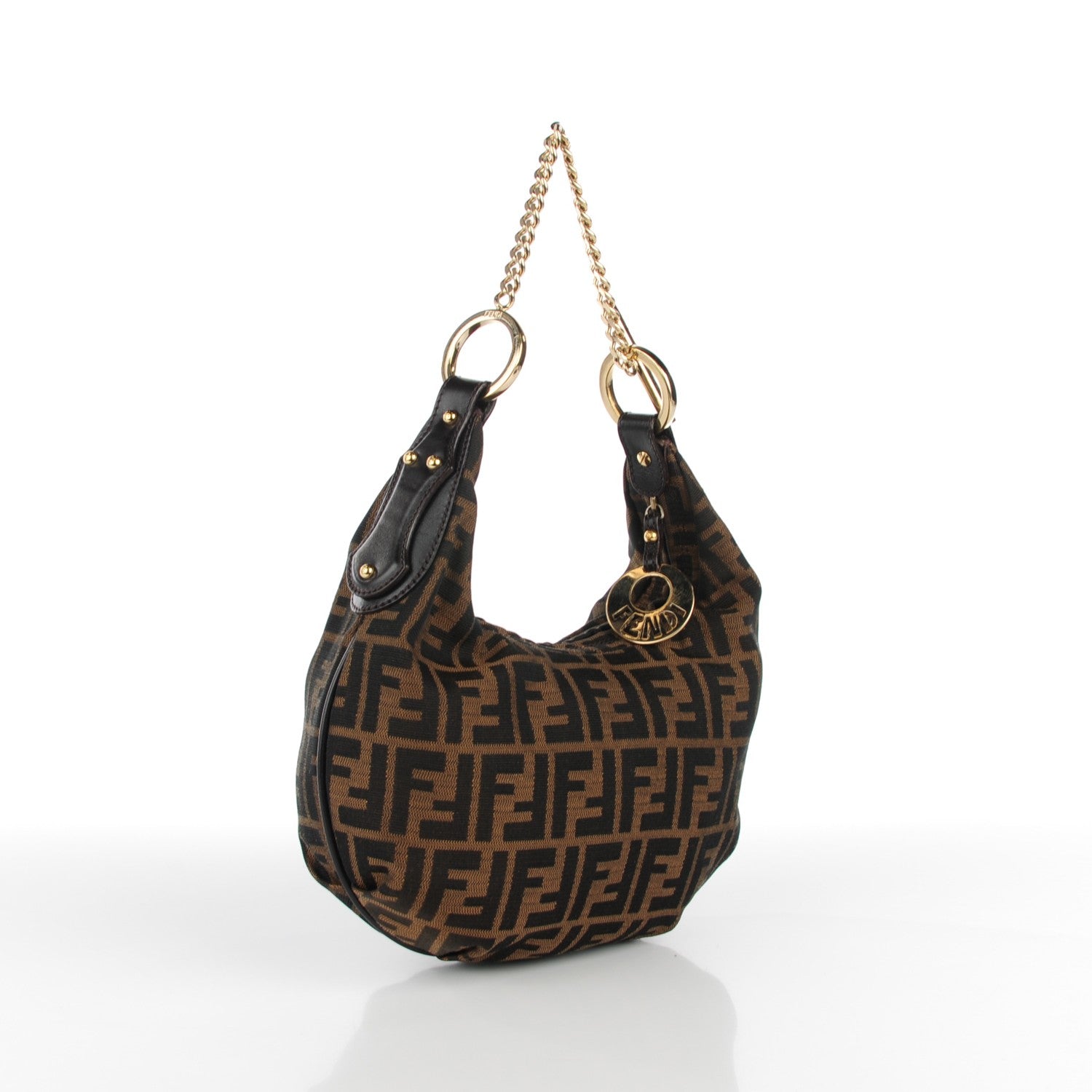 Fendi Zucca Small Chef Chain Hobo Tobacco 3 of 8