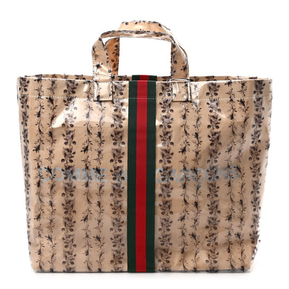 Gucci X COME DE GARCONS Plastic Web Floral Paper Shopper Tote 1 of 9