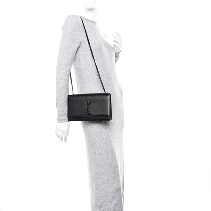 Saint Laurent Grain De Poudre Medium Classic Monogram Monochrome Kate Satchel Black 2 of 9