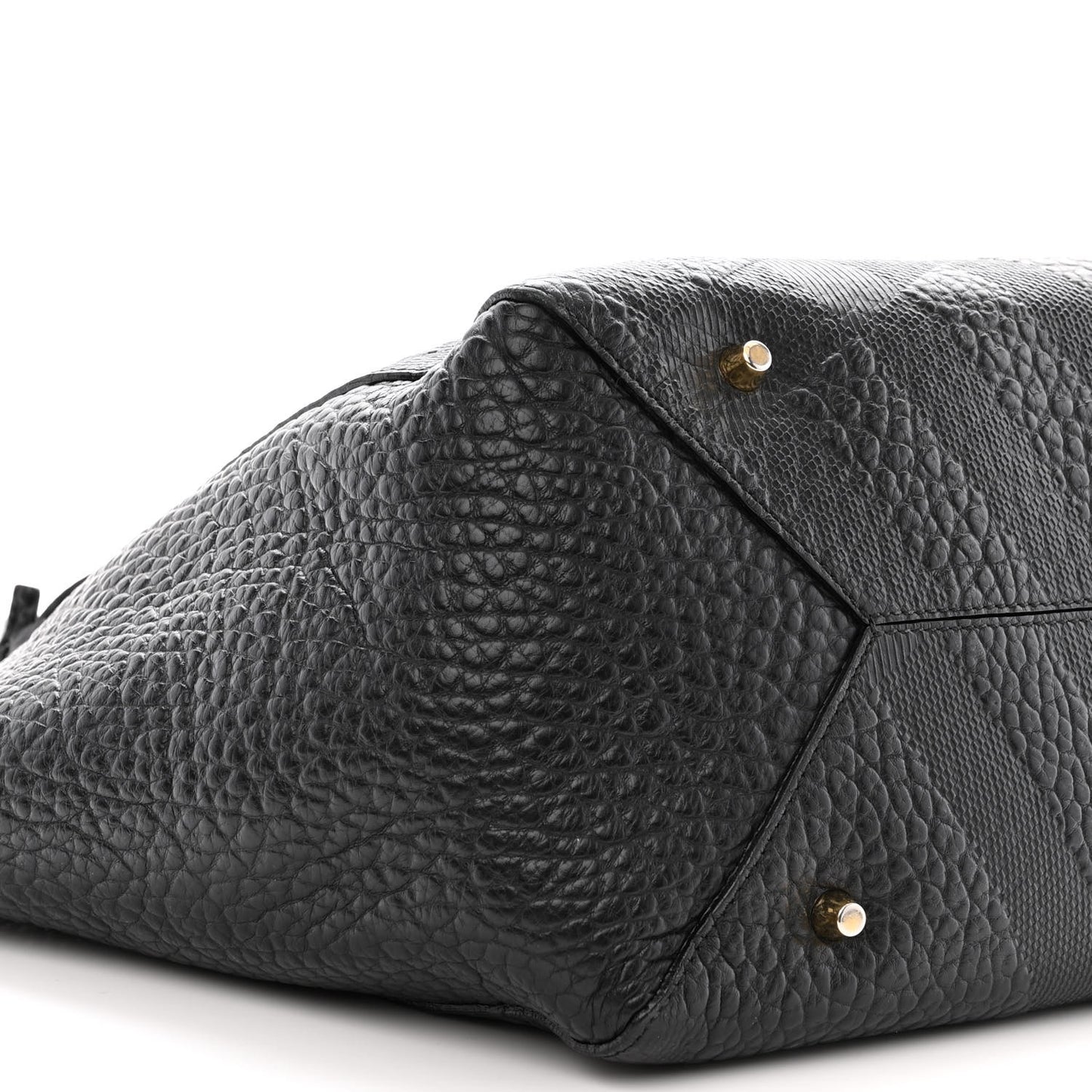 Signature Grain Calfskin Check Embossed Small Canterbury Tote Black