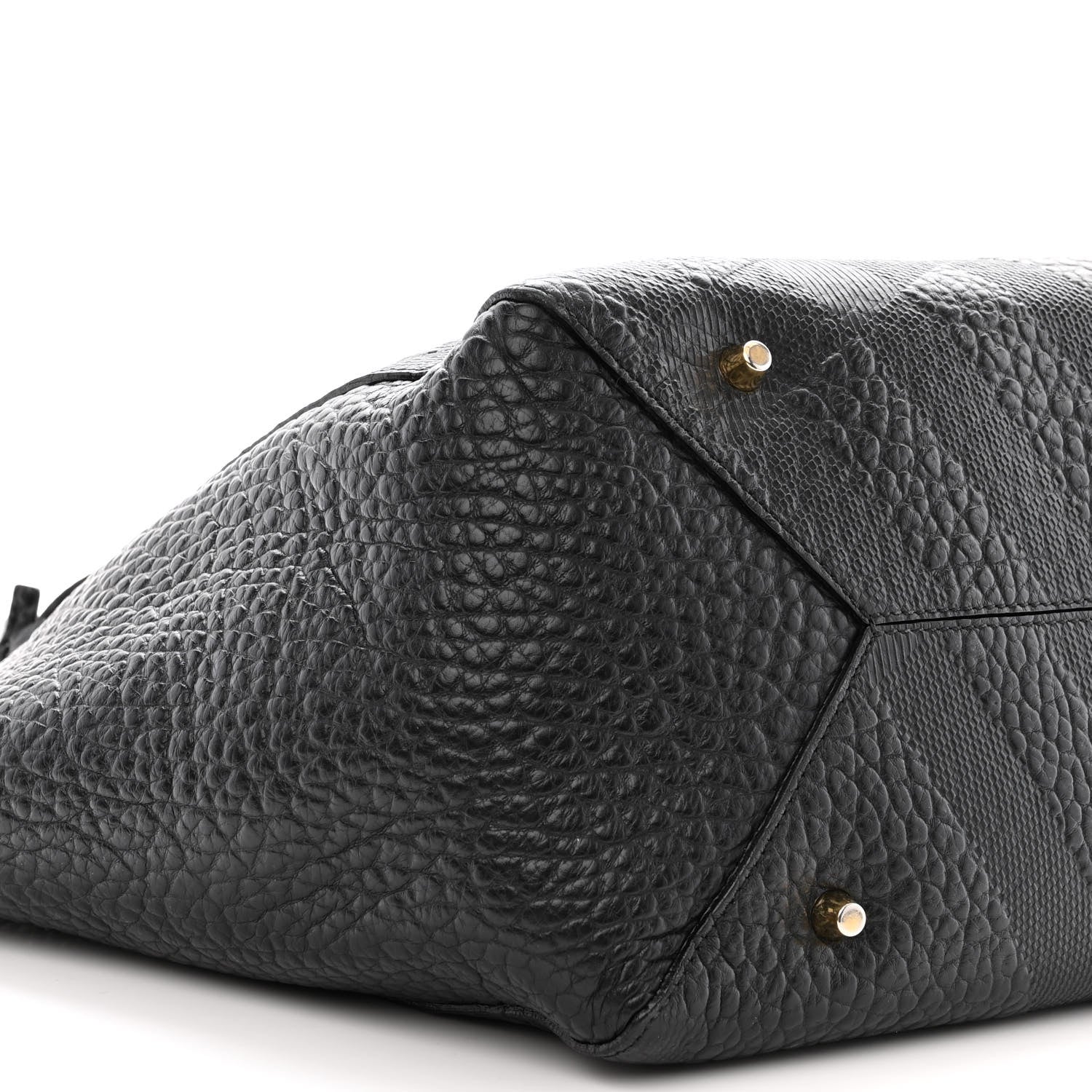 Burberry Signature Grain Calfskin Check Embossed Small Canterbury Tote Black 10 of 11