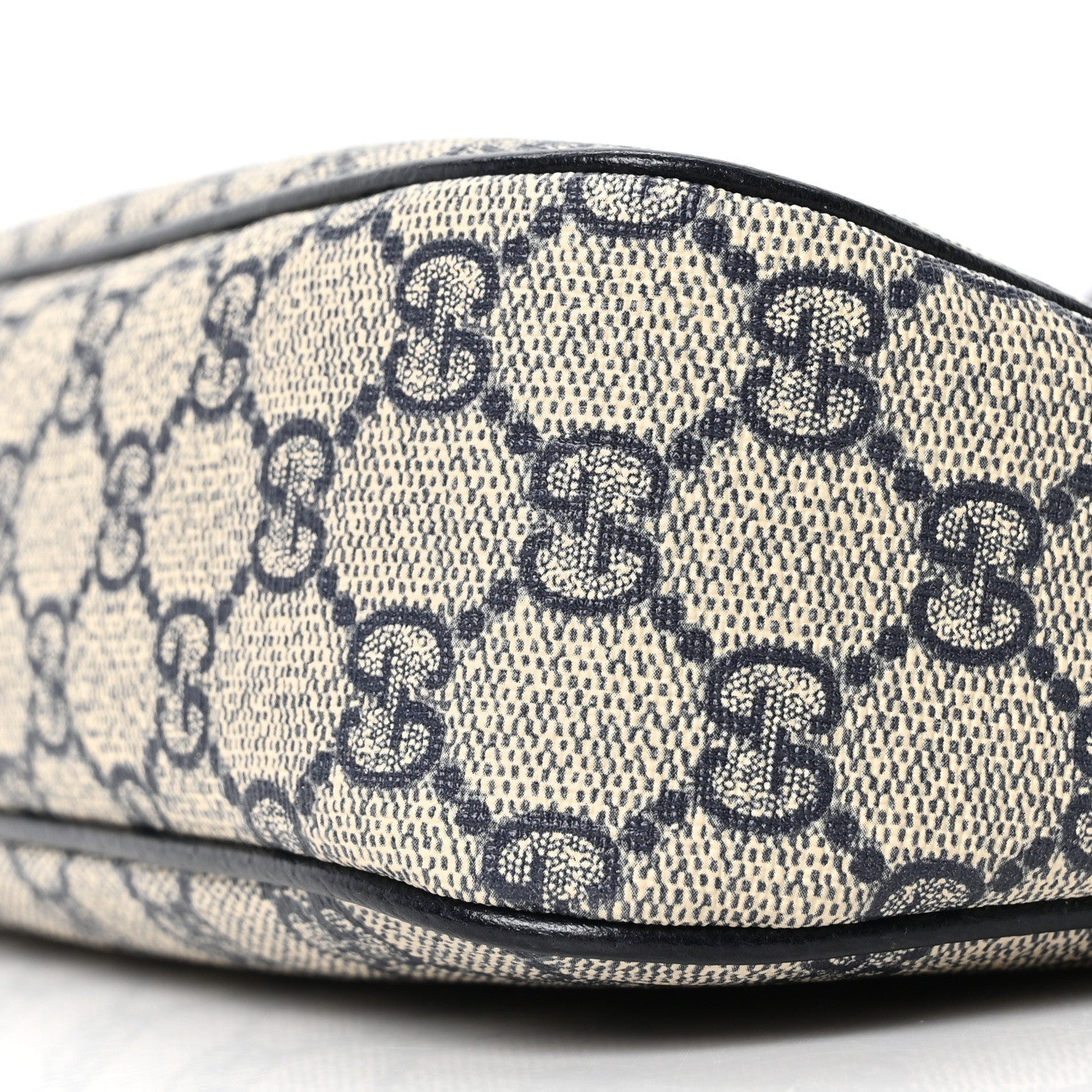 Gucci GG Supreme Monogram Textured Dollar Calfskin Web Small Ophidia GG Handbag Beige Blue 10 of 10