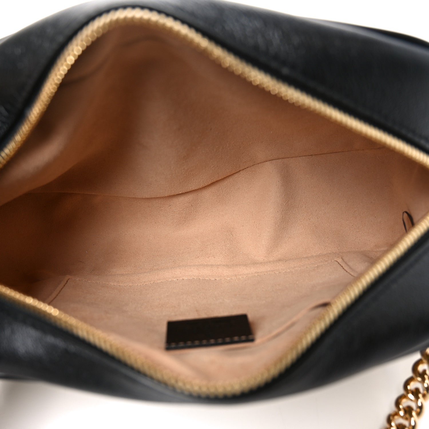 Gucci Monogram Matelasse Diagonal Small GG Marmont Chain Shoulder Bag Beige Black 5 of 10