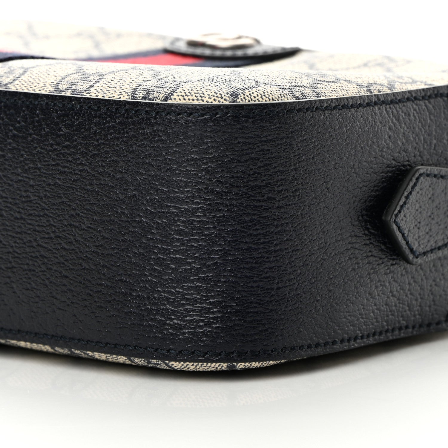 Gucci GG Supreme Monogram Textured Dollar Calfskin Web Small Ophidia Camera Bag Beige Blue 10 of 12