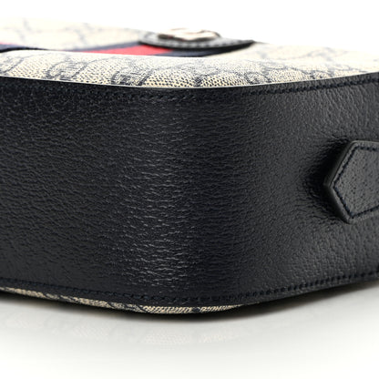 Gucci GG Supreme Monogram Textured Dollar Calfskin Web Small Ophidia Camera Bag Beige Blue 10 of 12