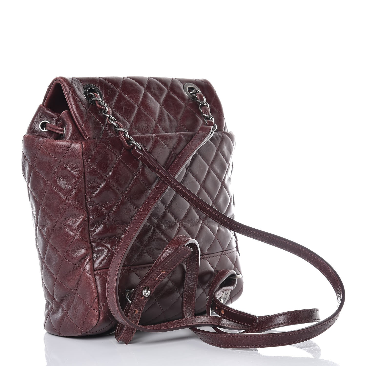 Chanel Glazed Calfskin Quilted Small Salzburg Backpack Burgundy 3 of 17