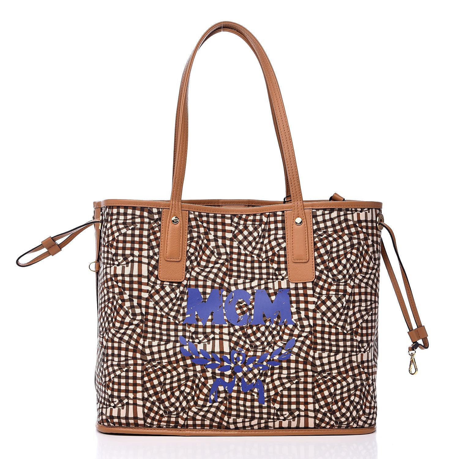 MCM Visetos Medium Liz Reversible Shopper Tote Cognac 4 of 15