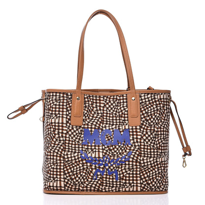 MCM Visetos Medium Liz Reversible Shopper Tote Cognac 4 of 15