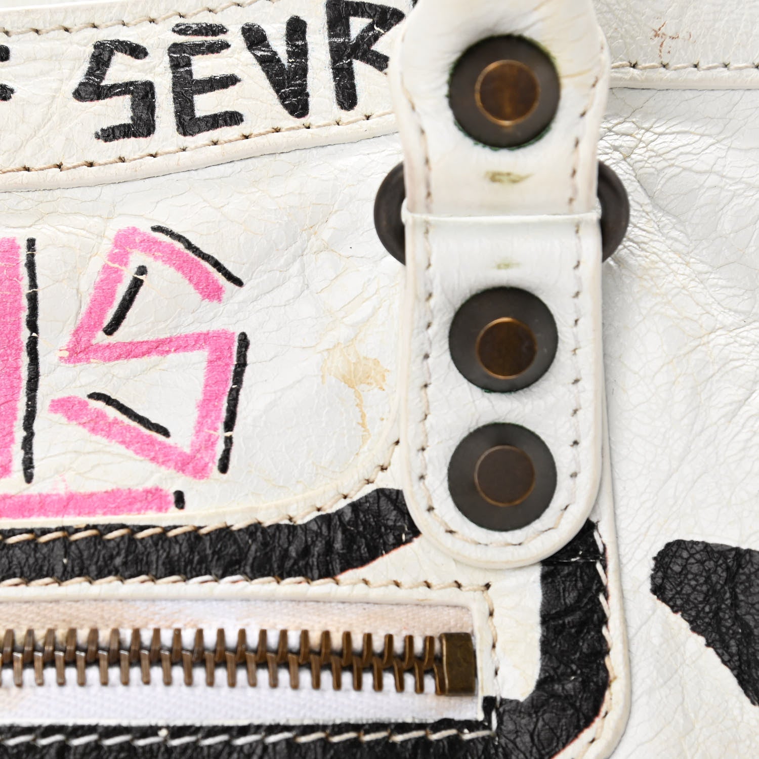 Balenciaga Agneau Graffiti All Over Classic Hardware S City White Multicolor 12 of 12