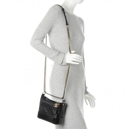 Chanel Aged Calfskin Quilted Small Gabrielle Hobo Black 2 of 8