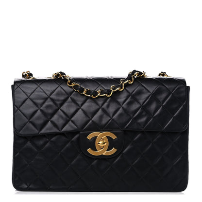 Chanel Washed Lambskin Quilted Maxi Single Flap Black 1 of 15