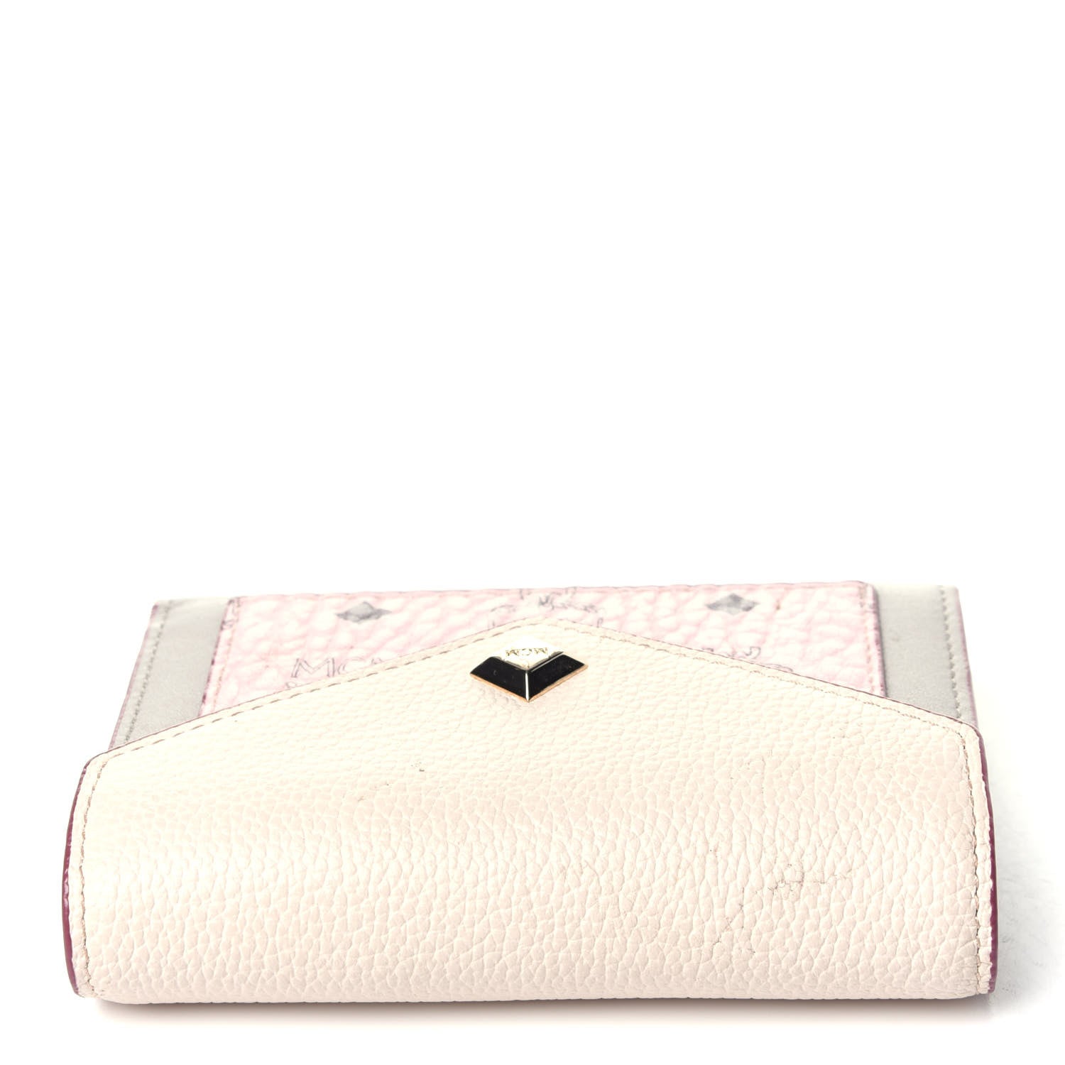 MCM Visetos Mini Love Letter Flap Wallet Pink Beige 10 of 12