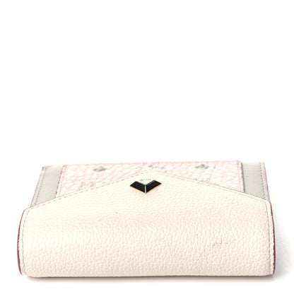 MCM Visetos Mini Love Letter Flap Wallet Pink Beige 10 of 12