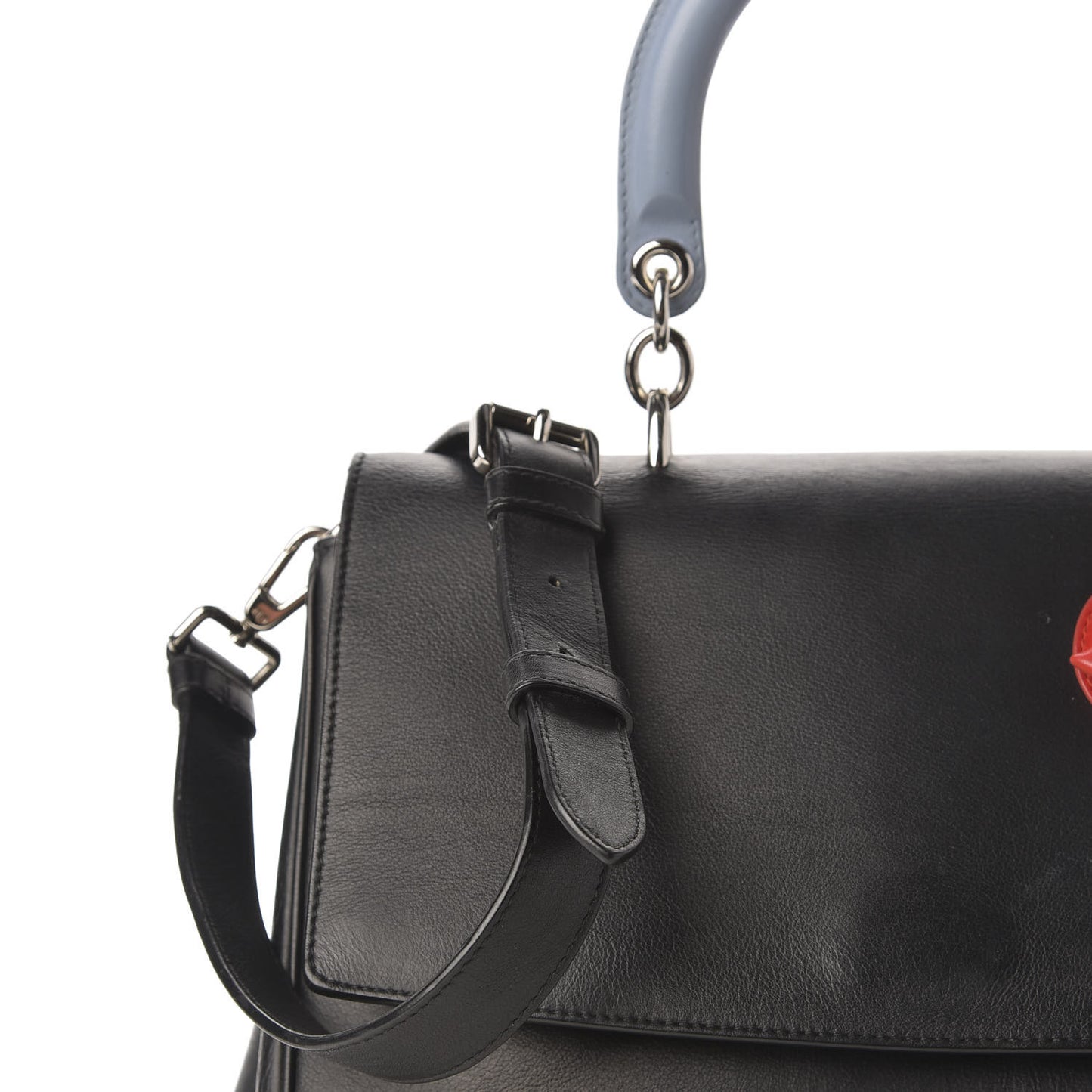 Smooth Calfskin Tri-Color Medium Be Dior Flap Black Blue Red