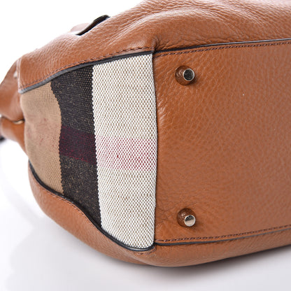 Burberry Grainy Calfskin House Check Small Maidstone Brown 12 of 13