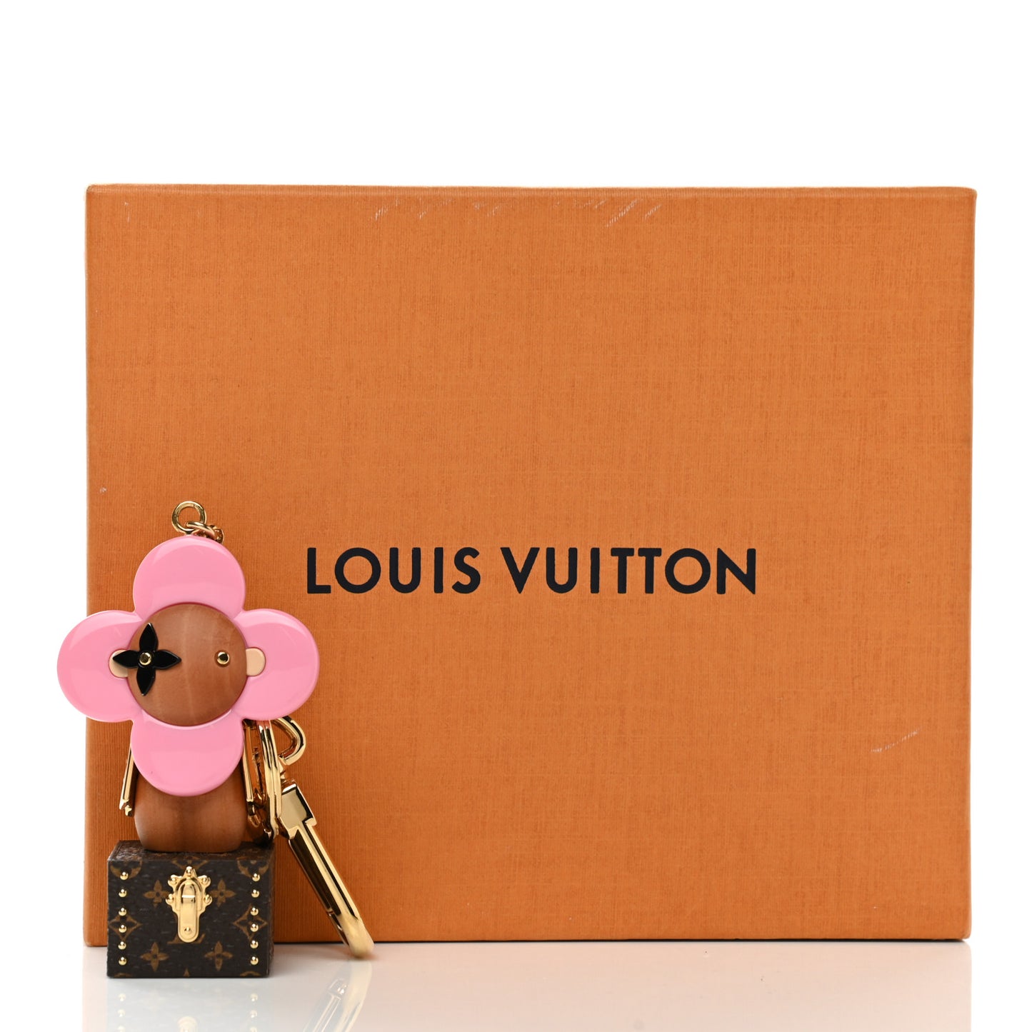 Resin Wood Vivienne Trunk VIP Bag Charm Key Holder Pink