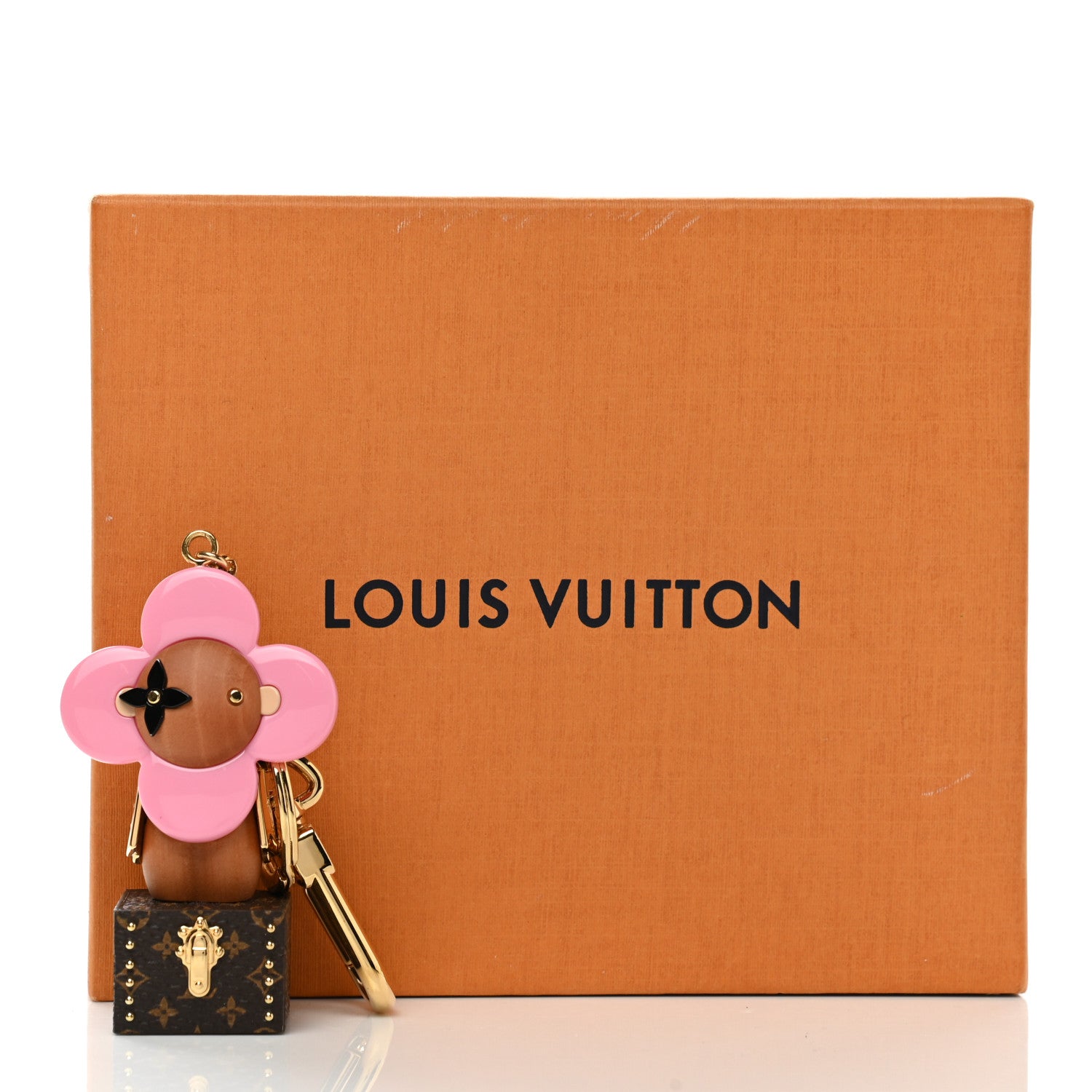 Louis Vuitton Resin Wood Vivienne Trunk VIP Bag Charm Key Holder Pink 4 of 4
