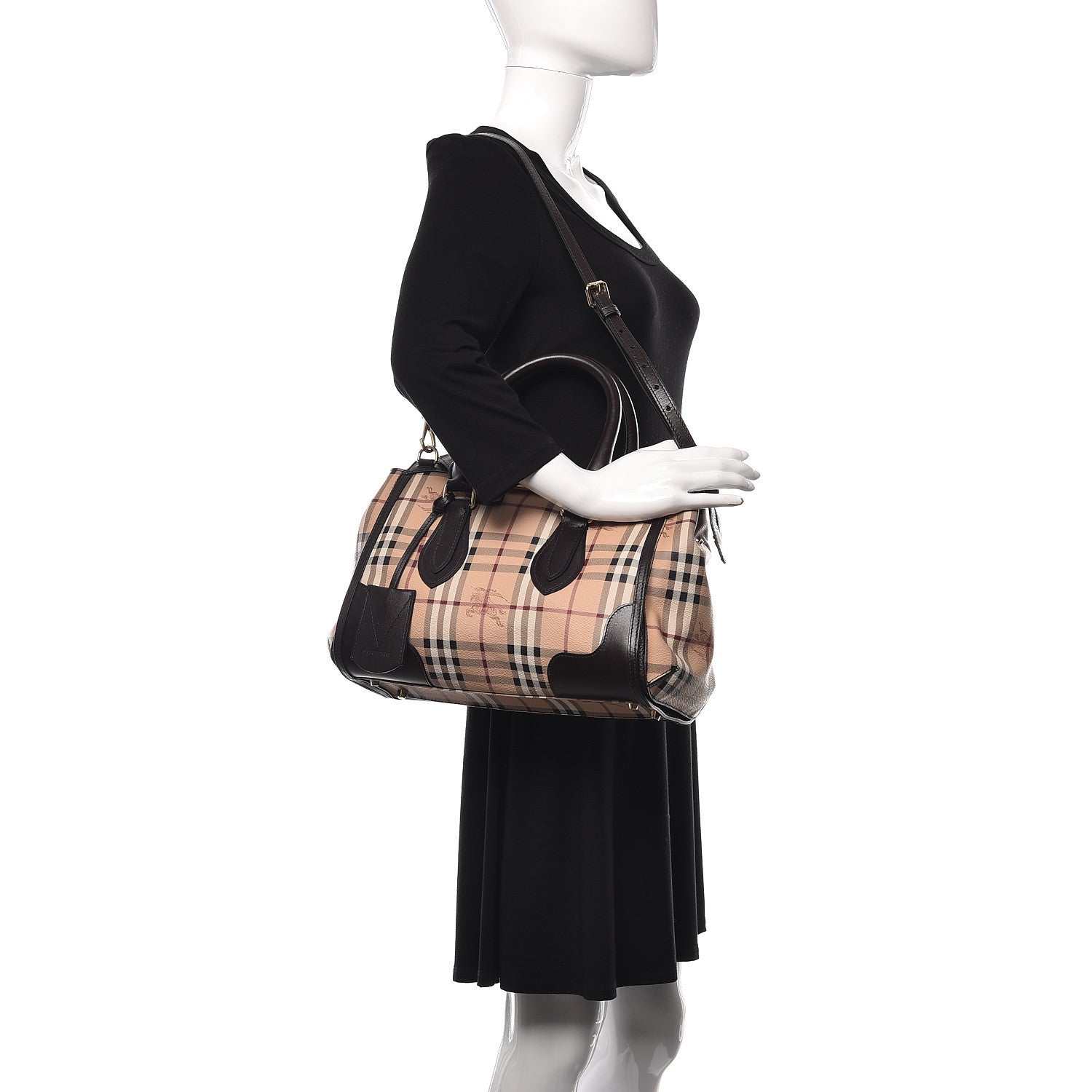 Burberry Haymarket Check Small Gladstone Chocolate 2 of 13