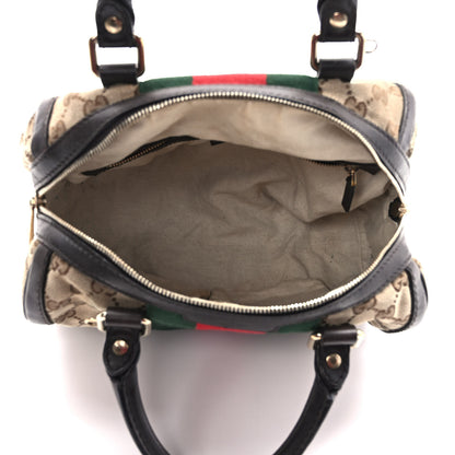 Gucci Monogram Vintage Web Small Boston Dark Brown 5 of 18