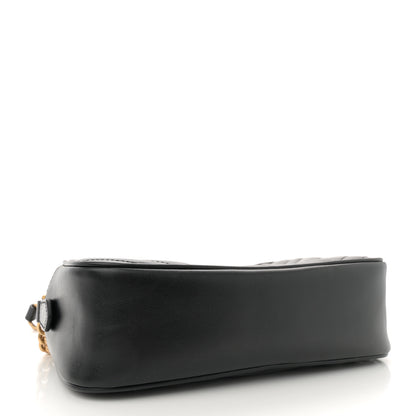 Gucci Calfskin Matelasse Small GG Marmont Chain Shoulder Bag Black 4 of 12