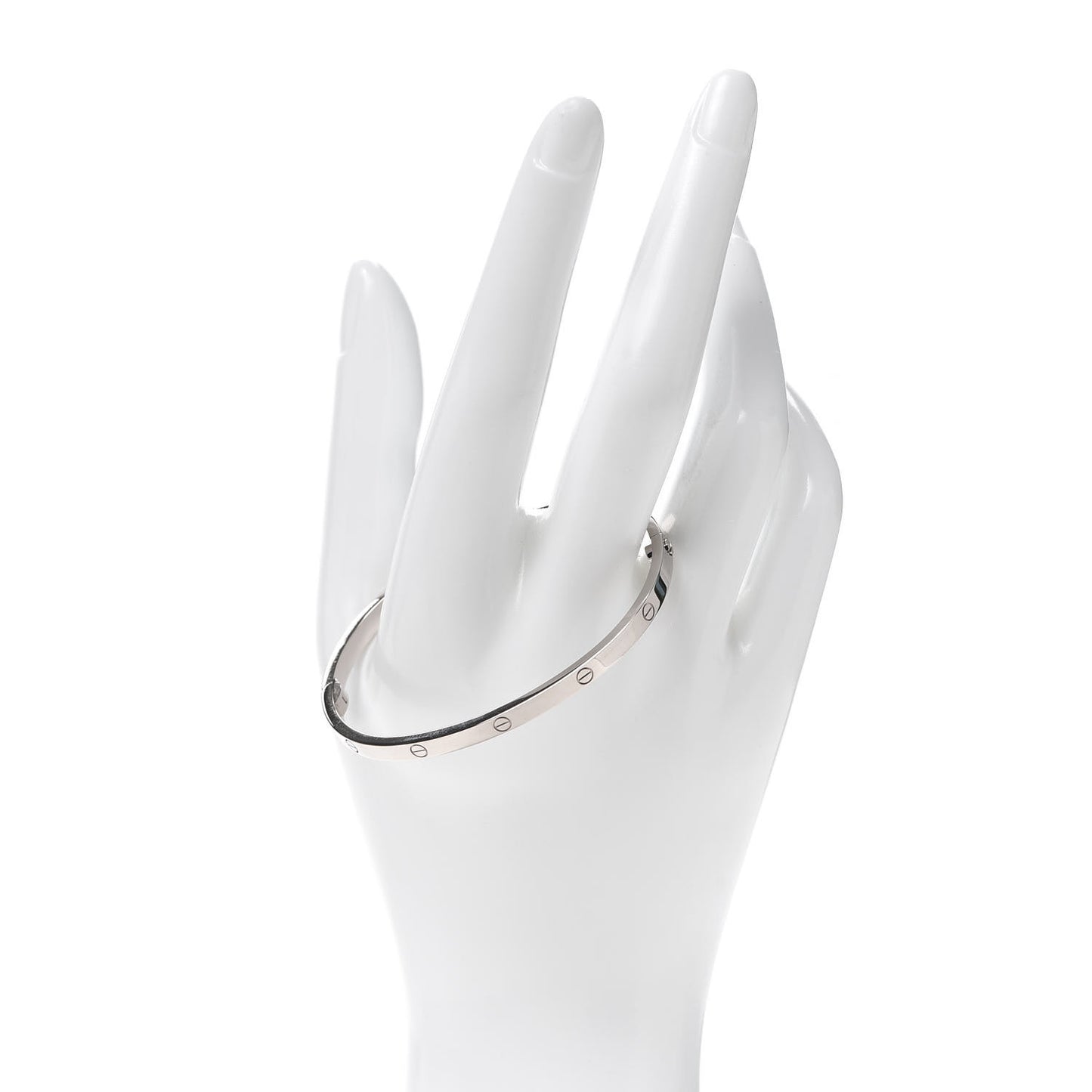 18K White Gold Small LOVE Bracelet 17